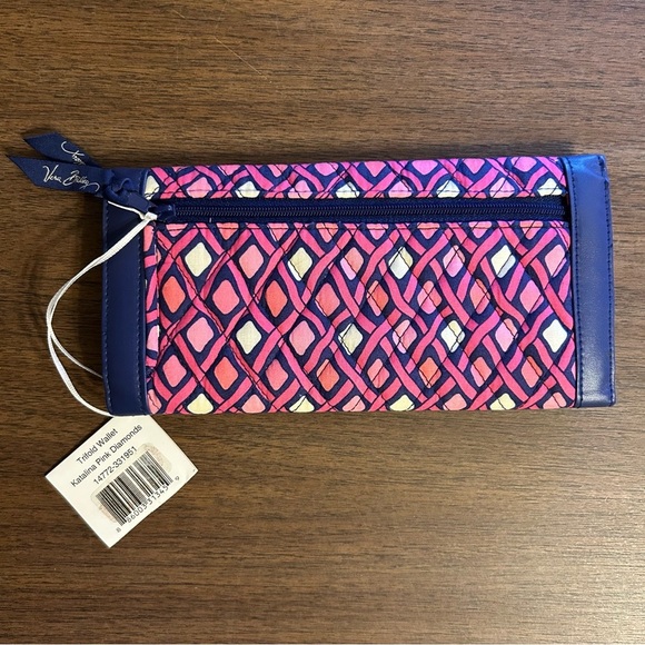 Vera Bradley NWT Trifold Wallet Katalina Pink Diamonds - Picture 4 of 6